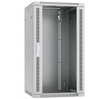 Cabeus SH-05F-22U60/60-R Шкаф телекоммуникационный настенный разобранный 19" 22U 600x600x1082mm (ШхГхВ) дверь стекло, цвет серый (RAL 7035)