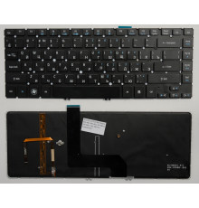 Клавиатура для ноутбука Acer Aspire M3-481, M5-481, M5-481G, M5-481T, M5-481TG черная, с подсветкой