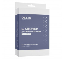 Ollin Шапочки для мелирования, 5 шт. + крючок