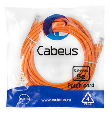 Cabeus PC-UTP-RJ45-Cat.5e-5m-OR-LSZH Патч-корд U/UTP, категория 5е, 2xRJ45/8p8c, неэкранированный, оранжевый, LSZH, 5м