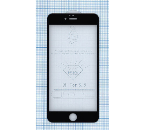 Защитное стекло 6D для Apple iPhone 6/6S Plus черное