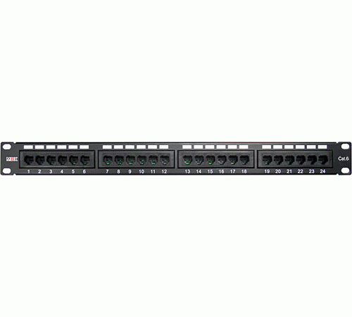 Патч-панель 19", 24 порта RJ-45, категория 6, UTP, 1U, MDX-PPR-UTP6-24