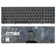Клавиатура для ноутбука Lenovo IdeaPad Y570 черная, рамка серая