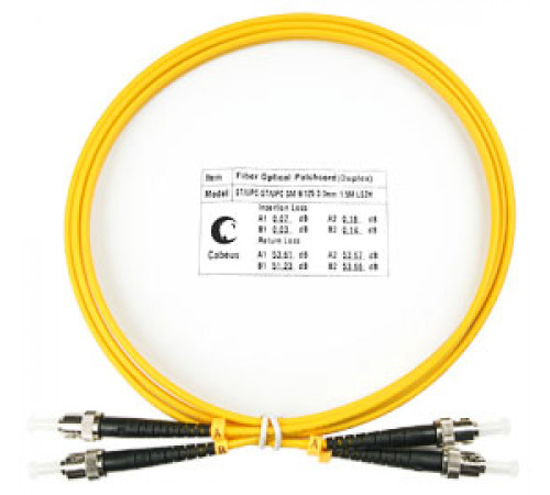 Cabeus FOP(d)-9-ST-ST-1,5m Шнур оптический duplex ST-ST 9/125 sm 1,5м LSZH