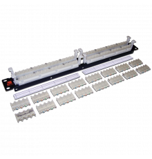 Кроссовая панель 110 типа, 64 пары, 19, 1U, , с модулями  LAN-RS110-64FT/6