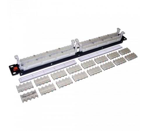 Кроссовая панель 110 типа, 64 пары, 19, 1U, , с модулями  LAN-RS110-64FT/6