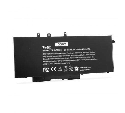 Аккумулятор для ноутбука Dell E5580. 11.4V 3000mAh. PN: GJKNX.