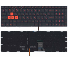 Клавиатура для ноутбука Asus GL702 черная, подсветка красная