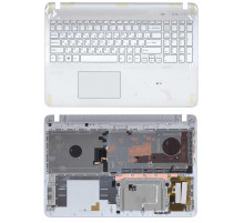 Клавиатура для ноутбука Sony FIT 15 SVF15 белая топ-панель с подсветкой