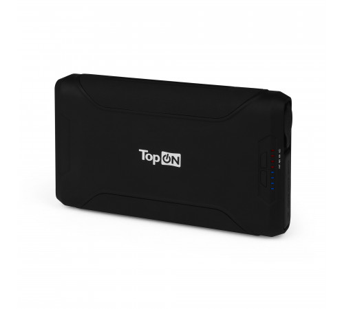 Внешний аккумулятор TopON TOP-X72 72000mAh 2 USB-порта, автомобильная розетка 180W, набор для зарядки ноутбуков, аварийный свет, фонарь. Черный