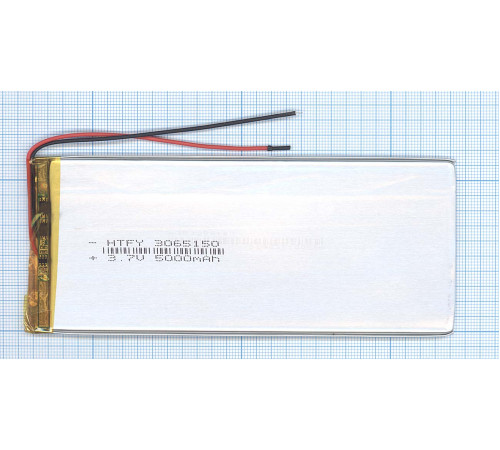 Аккумулятор Li-Pol (батарея) 3*65*150мм 2pin 3.7V/5000mAh