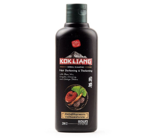 Kokliang Натуральный травяной шампунь для темных волос / Herbal Shampoo Hair Darkening & Thickening, 200 мл