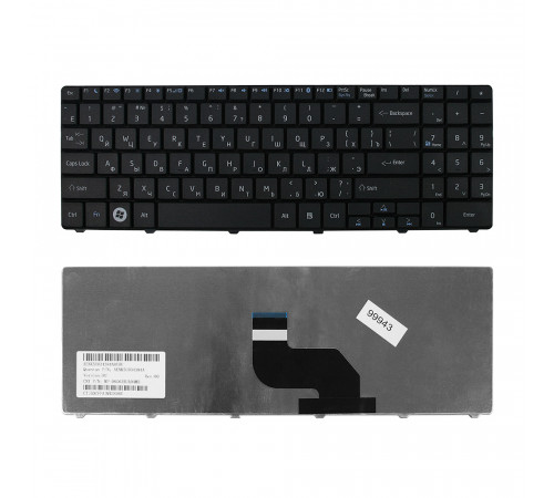 Клавиатура для ноутбука Acer Aspire 5516, 5517, 5332, 5532, 5732 Series. Плоский Enter. Черная, без рамки. PN: MP-08G63SU-698