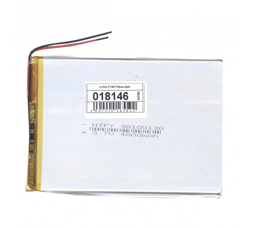 Аккумулятор Li-Pol (батарея) 3*100*130мм 2pin 3.7V/4000mAh