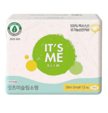 IT'S ME Прокладки женские гигиенические с крылышками / Slim Organic Cotton Pads Small, 230 мм, 2 капли, 12 шт.