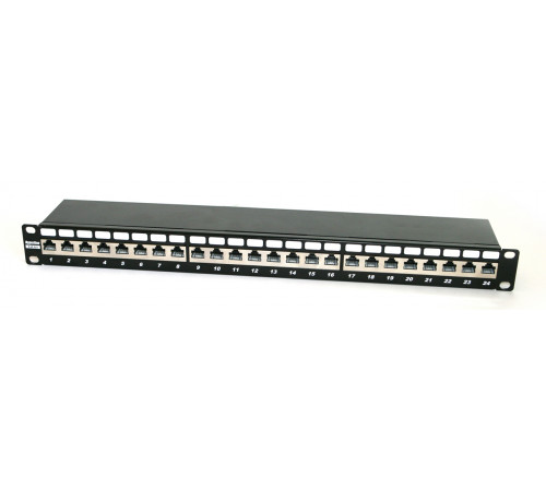 PP2-19-24-8P8C-C6A-SH-110D Патч-панель 19';, 1U, 24 порта RJ-45 полн. экран., категория 6A, Dual IDC Hyperline