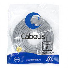 Cabeus PC-UTP-RJ45-Cat.6-20m Патч-корд U/UTP, категория 6, 2xRJ45/8p8c, неэкранированный, серый, PVC, 20м