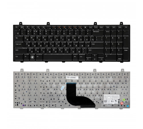Клавиатура для ноутбука Dell Studio 1745, 1747, 1749 Series. Плоский Enter. Черная, без рамки. PN: V104025EK1, AEGM7700010.