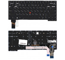 Клавиатура для ноутбука Lenovo ThinkPad T14s gen 2 черная с подсветкой