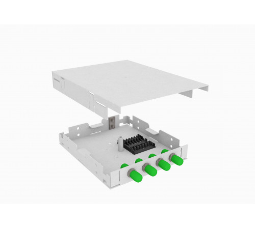 Кросс оптический, настенный,  4 ST/APC адаптера, одномодовый, TopLAN, укомплектованный