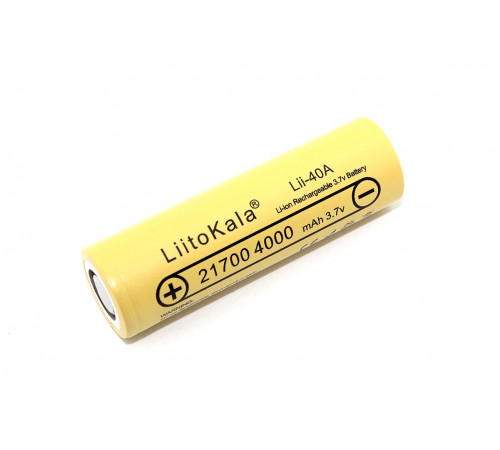 Аккумулятор типа 21700 Li-Ion LiitoKala Lii-40A 4000mAh, 3.7V