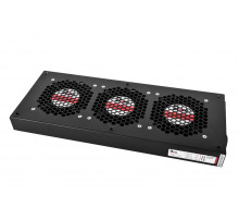 Вентиляторный модуль Rem R-FAN, 230V, 45х432х195, вентиляторов: 3, 130 дБ, поток: 450 м3/ч, для шкафов ШТК, ШРН, ШТВ, цвет: чёрный R-FAN-3J-9005