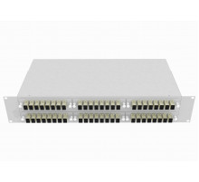 Кросс оптический стоечный 19", 48 SC/UPC адаптеров, многомодовый (50/125), 2U, серый, укомплектованный, TopLAN