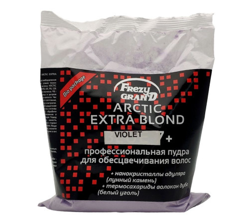 Frezy Grand Профессиональная пудра для обесцвечивания волос / Powder Bleach Arctic Extra Blond Violet 7+, 500 г