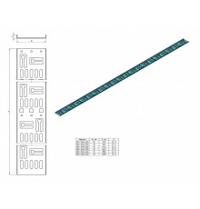 CDV-M-75x9-42U-RAL9005 Перфорированный вертикальный кабельный организатор-лоток 75х9 мм, высотой 1868 мм, для шкафа высотой 42U, черный Hyperline