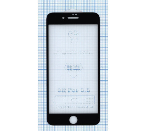 Защитное стекло 6D для Apple iPhone 7/8  Plus черное