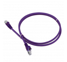 Патч-корд RJ45 - RJ45, 4 пары, UTP, категория 5е, 1 м, фиолетовый, LSZH, LANMASTER LAN-PC45/U5E-1.0-VI