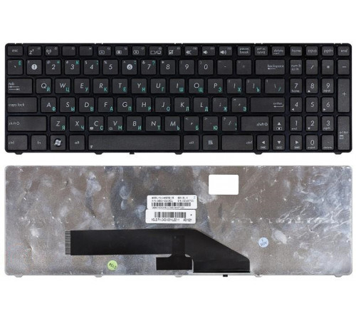 Клавиатура для ноутбука Asus K50, K60, K70 черная, с рамкой