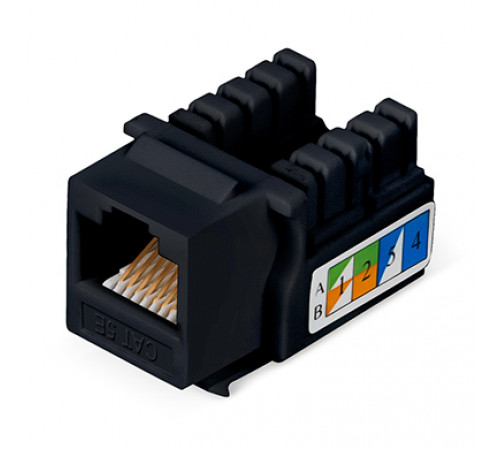 Cabeus KJ-RJ45-Cat.5e-90-BK Вставка Keystone Jack RJ-45, категория 5e, заделка тип 110, черная