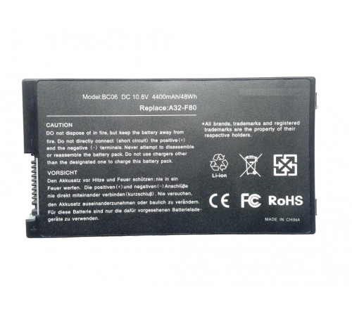 Аккумулятор для Asus (A32-F80) F80, F80S, X80, F80A, X61S, A8SR, F80Q, 5200mAh, 10.8V, OEM