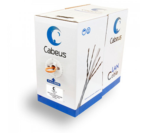 Cabeus UTP-4P-Cat.5e-SOLID-LSZH Кабель витая пара UTP (U/UTP), категория 5e, 4 пары (24 AWG), одножильный, оранжевый, LSZH (Low Smoke Zero Halogen)