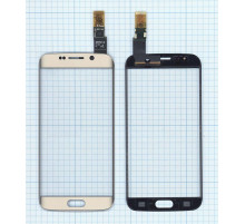 Сенсорное стекло (тачскрин) для Samsung Galaxy S6 Edge SM-G925F золотистое