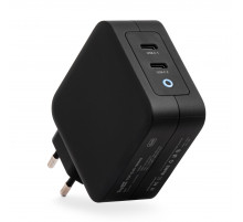 Блок питания TopON GaN 100W 2 Type-C PD, PPS, QC Черный TOP-GaN-100WB