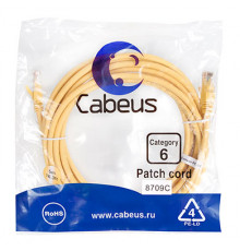 Cabeus PC-UTP-RJ45-Cat.6-5m-YL Патч-корд U/UTP, категория 6, 2xRJ45/8p8c, неэкранированный, желтый, PVC, 5м