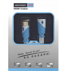 Кабель Vention HDMI (A01) 2m серый плоский.