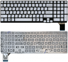 Клавиатура для ноутбука Sony Vaio VPC-SE серебряная, без рамки