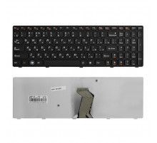 Клавиатура для ноутбука Lenovo IdeaPad Y570, Y570A Series. Плоский Enter. Черная, без рамки. PN: Y570-RU.