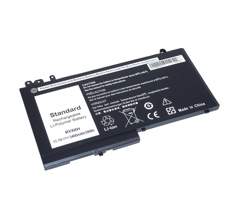 Аккумуляторная батарея для ноутбука Dell Latitude E5250 (RYXXH) 11.1V 38Wh черная OEM