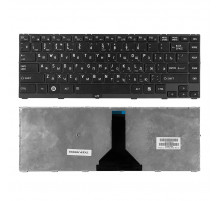 Клавиатура для ноутбука Toshiba Satellite R845 Series. Плоский Enter. Черная, с черной рамкой. PN: MP-10N93US6356, MP-10N93SU-6356.