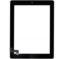 Сенсорное стекло (тачскрин) для iPad 2 (A1395, A1396, A1397) черное с кнопкой OEM