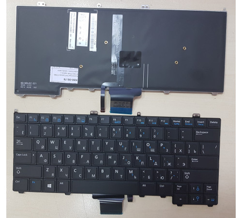 Клавиатура для ноутбука Dell Latitude E7000, E7240, E7440 черная, с подсветкой