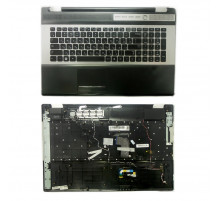Клавиатура для ноутбука Samsung RC730, NP-RC730-S01RU Series. Плоский Enter. Черная, c топкейсом. PN: 9Z.N6ASN.00R.