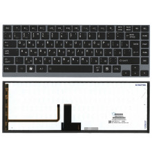 Клавиатура для ноутбука Toshiba Satellite U800, U900, Z830, Z930 черная, с подсветкой