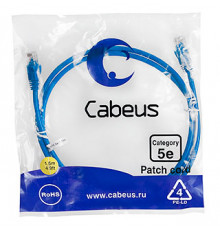 Cabeus PC-UTP-RJ45-Cat.5e-1.5m-BL Патч-корд U/UTP, категория 5е, 2xRJ45/8p8c, неэкранированный, синий, PVC, 1.5м