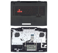 Клавиатура для ноутбука HP Omen 17-AN топкейс красный шрифт (4.5x3.0)