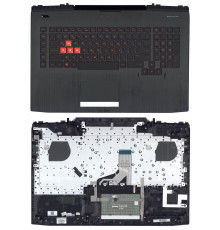 Клавиатура для ноутбука HP Omen 17-AN топкейс красный шрифт (4.5x3.0)